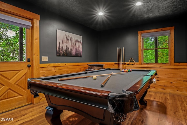 308 Brown Wren Way, Gatlinburg, TN 37738 - recreation room featuring healthy amount of natural light, recessed lighting, billiards, wood finished floors, and wood walls