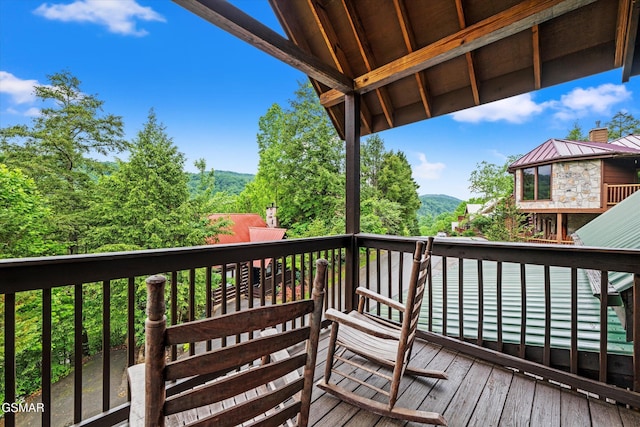 308 Brown Wren Way, Gatlinburg, TN 37738 - wooden deck with a mountain view