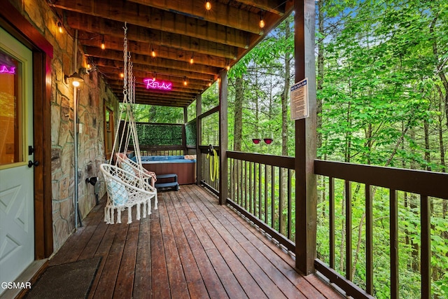 308 Brown Wren Way, Gatlinburg, TN 37738 - deck featuring a hot tub