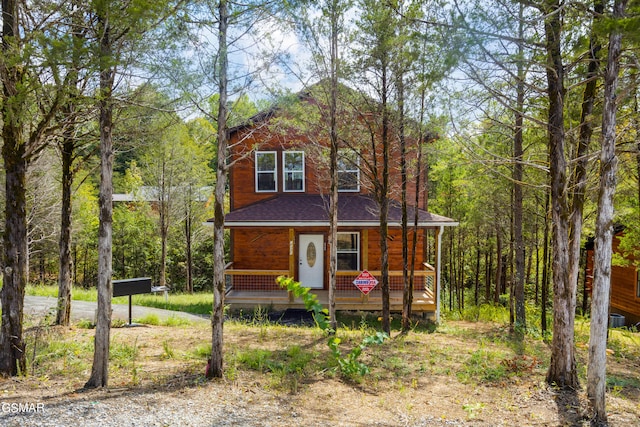 view of front of property with covered porch