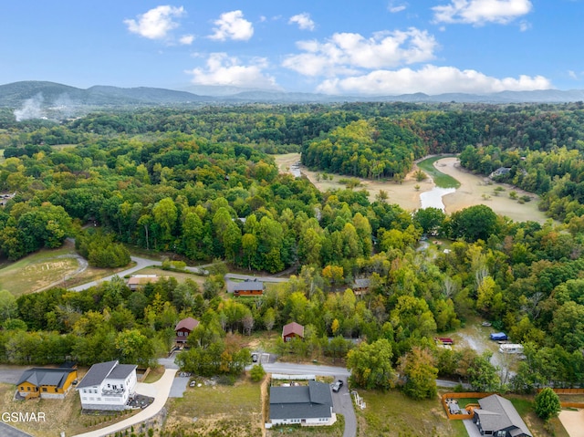 drone / aerial view with a mountain view