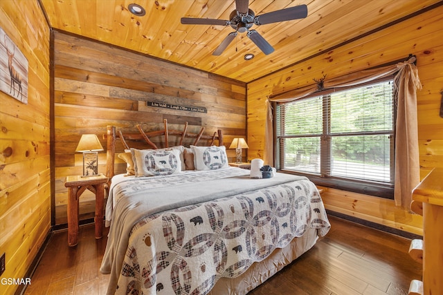 2313 Bogle Spring Loop, Sevierville, TN 37862 - bedroom featuring wood walls, wood ceiling, and wood-type flooring