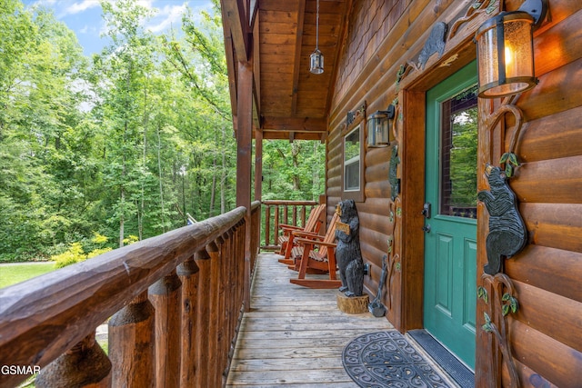 2313 Bogle Spring Loop, Sevierville, TN 37862 - wooden deck featuring a forest view