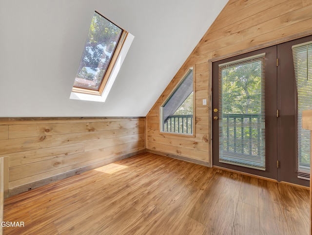 2733 Timber Way, Pigeon Forge, TN 37863 - bonus room featuring lofted ceiling, a skylight, wood finished floors, and wooden walls
