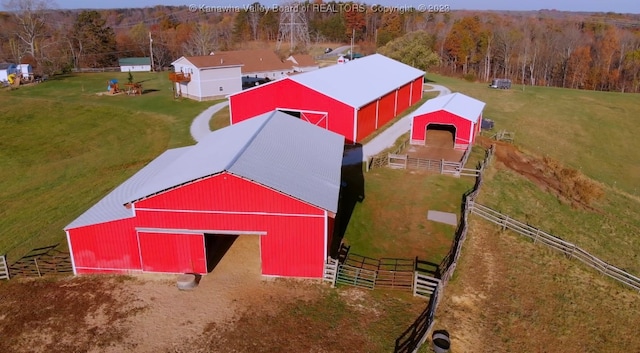 bird's eye view featuring a rural view