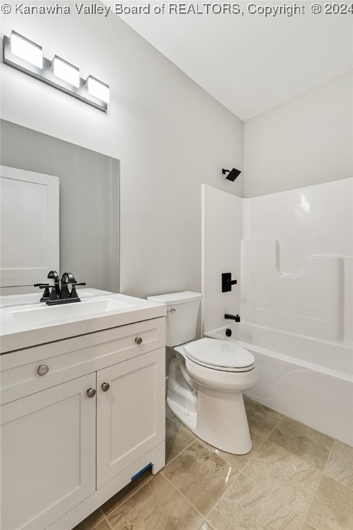 233 Woodland Dr, Milton, WV 25541 - bathroom with shower / bathtub combination, toilet, and vanity