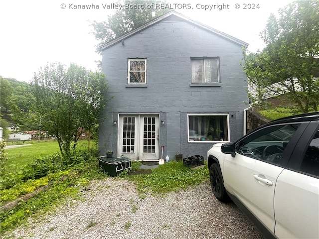 view of front of house featuring french doors