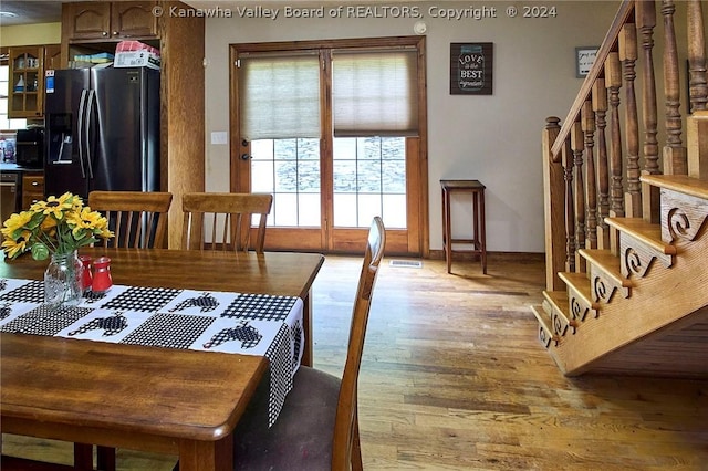 dining room featuring light hardwood / wood-style floors