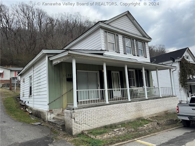 view of front of property with a porch