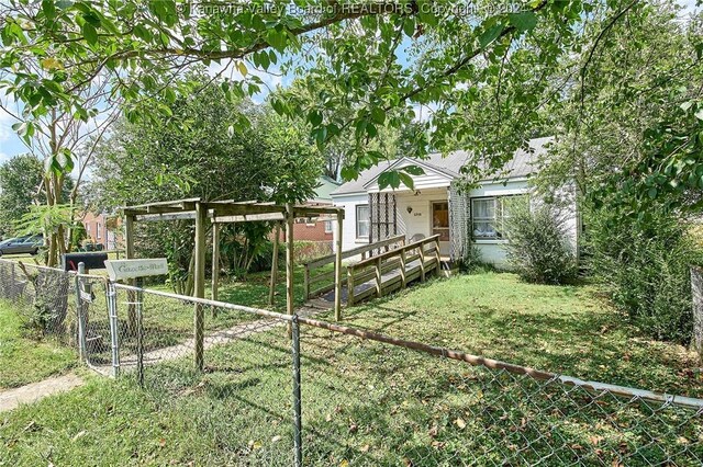 view of yard with a wooden deck