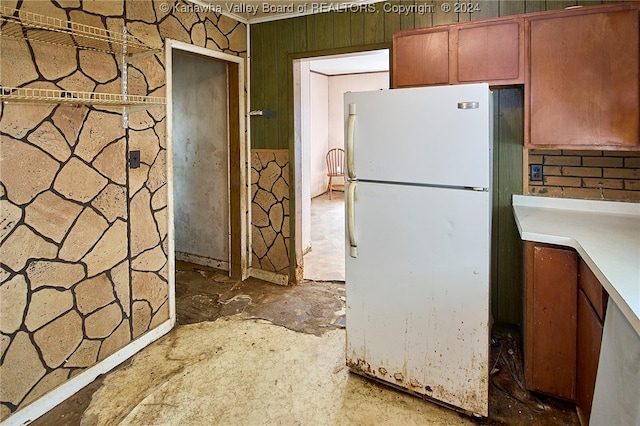 kitchen with white refrigerator