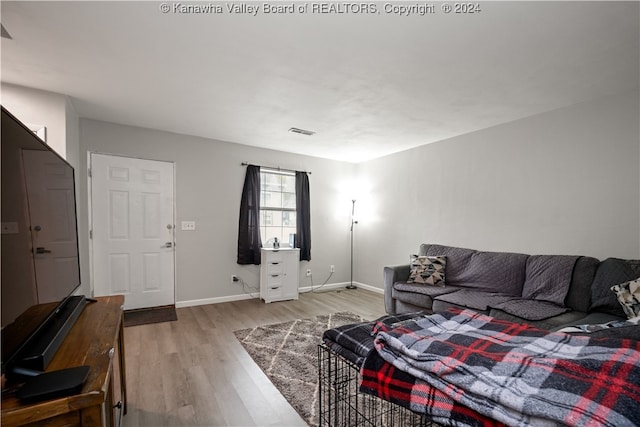 bedroom featuring light hardwood / wood-style floors