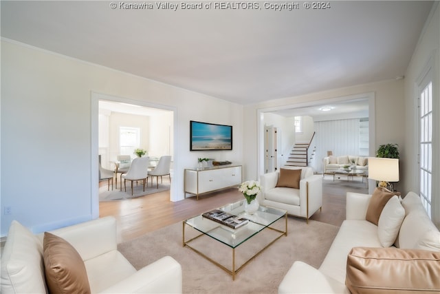 living room featuring hardwood / wood-style flooring