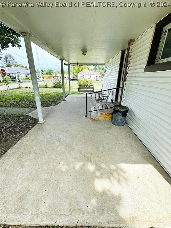 view of patio featuring covered porch