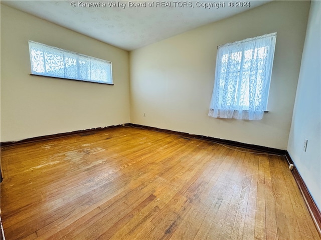 empty room featuring light hardwood / wood-style flooring