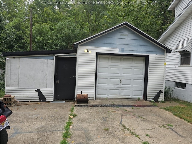 view of garage