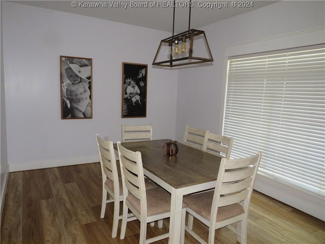 dining room with hardwood / wood-style floors