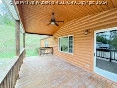 deck with ceiling fan