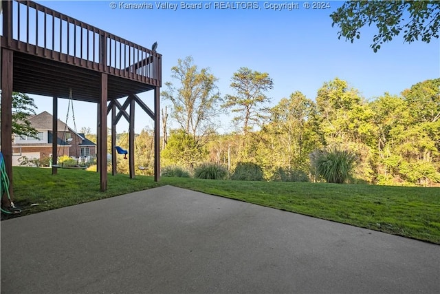 view of patio with a wooden deck