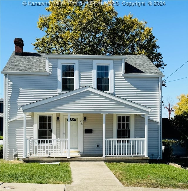 view of front of property with covered porch