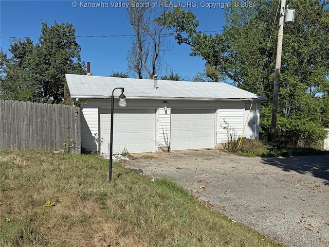 view of garage