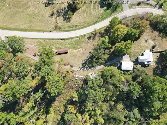 bird's eye view with a rural view