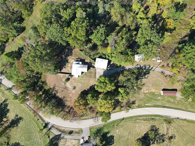 drone / aerial view with a rural view