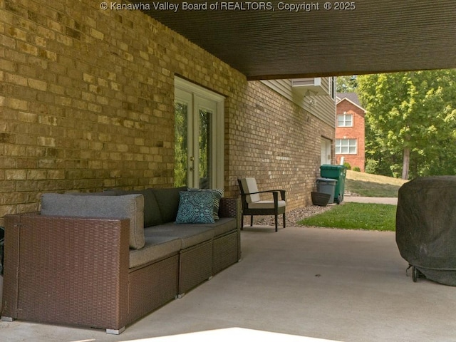 view of patio with an outdoor hangout area