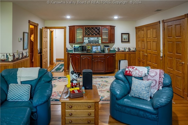 living room featuring hardwood / wood-style flooring