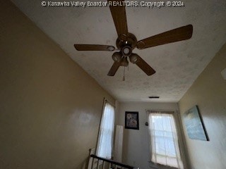 interior details with ceiling fan