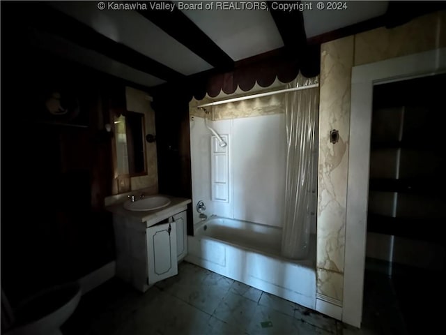 3962 39th St E, Nitro, WV 25143 - full bathroom featuring shower / bathtub combination with curtain and vanity