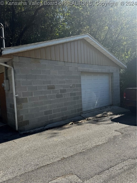 view of garage