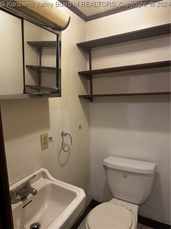 bathroom featuring sink and toilet