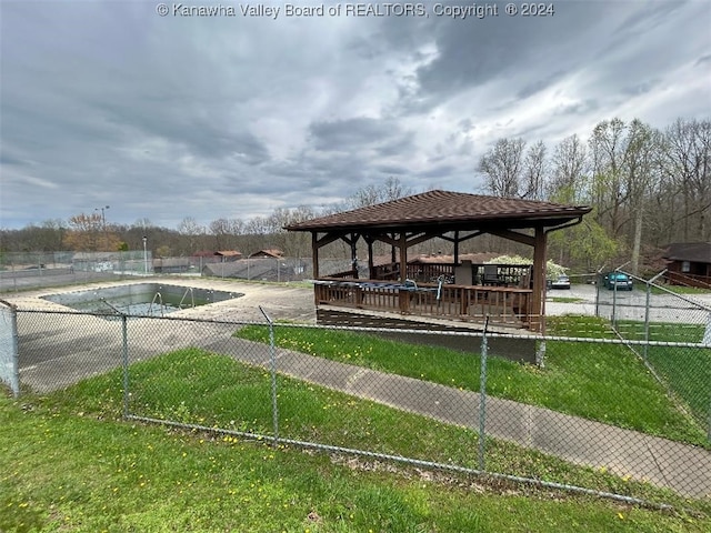 view of home's community featuring a gazebo and a lawn