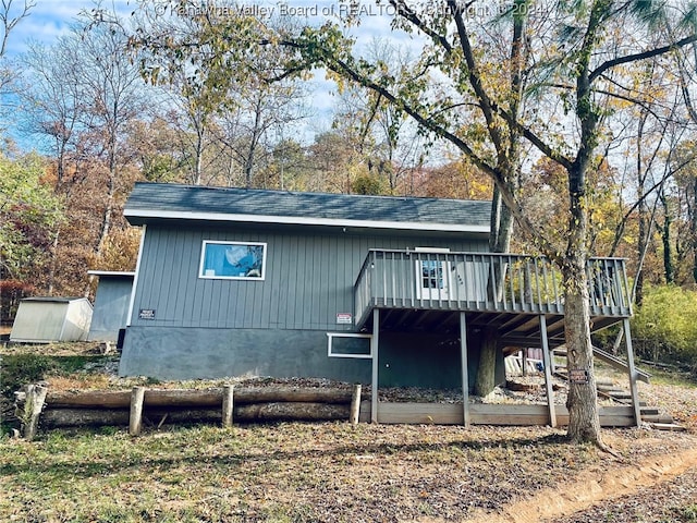 exterior space with a wooden deck