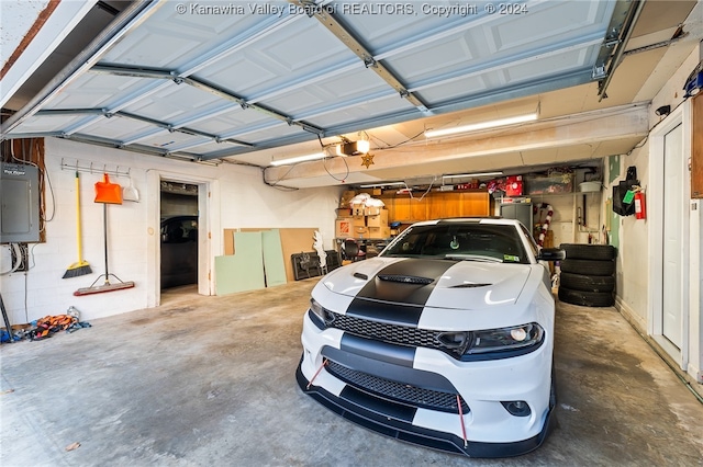 garage featuring electric panel