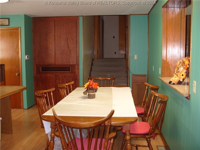 dining room featuring light hardwood / wood-style flooring