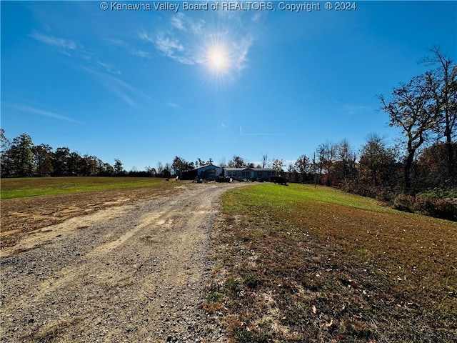 view of road featuring a rural view