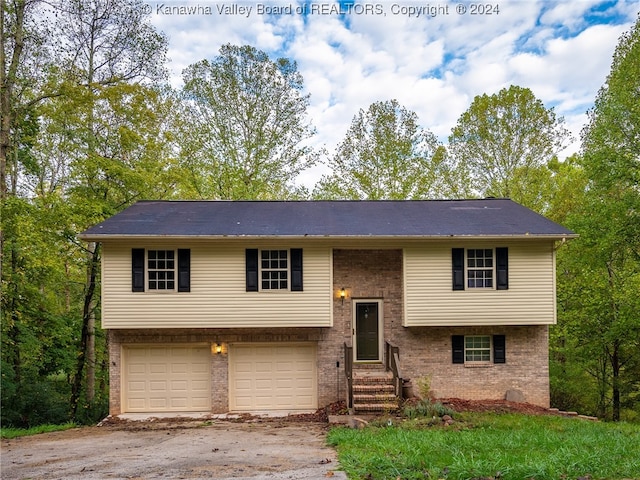 split foyer home with a garage