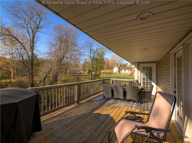 deck with area for grilling