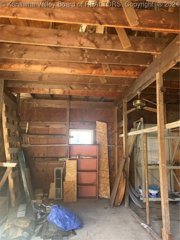 view of unfinished attic