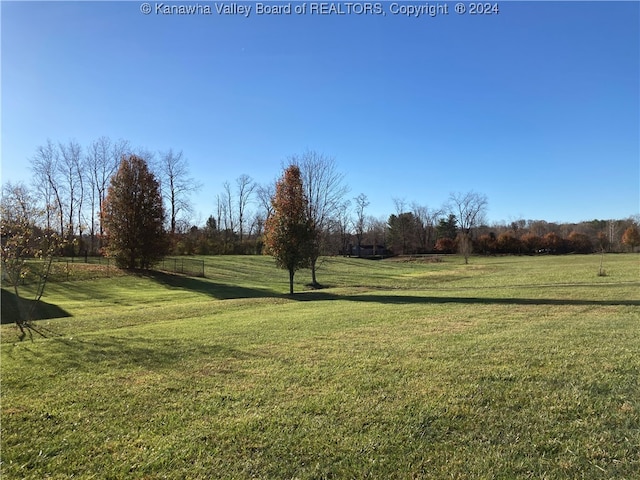 view of yard with a rural view