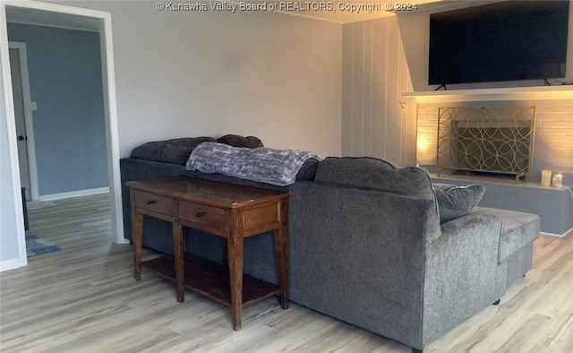 living room featuring light hardwood / wood-style floors