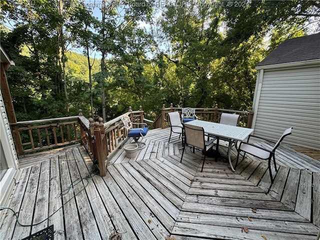 103 Central Ave, Logan, WV 25601 - wooden terrace featuring outdoor dining space