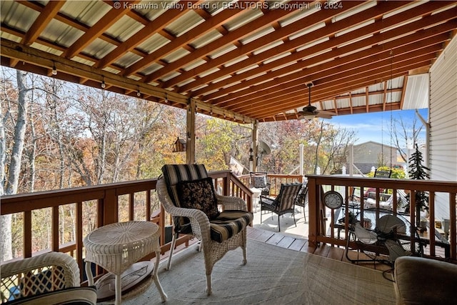 20 Poplar Hls, Hurricane, WV 25526 - wooden terrace with ceiling fan