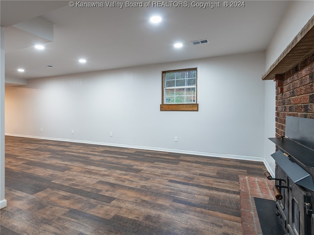 interior space featuring dark hardwood / wood-style flooring