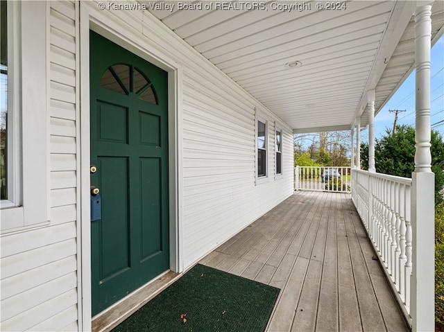 wooden deck with a porch