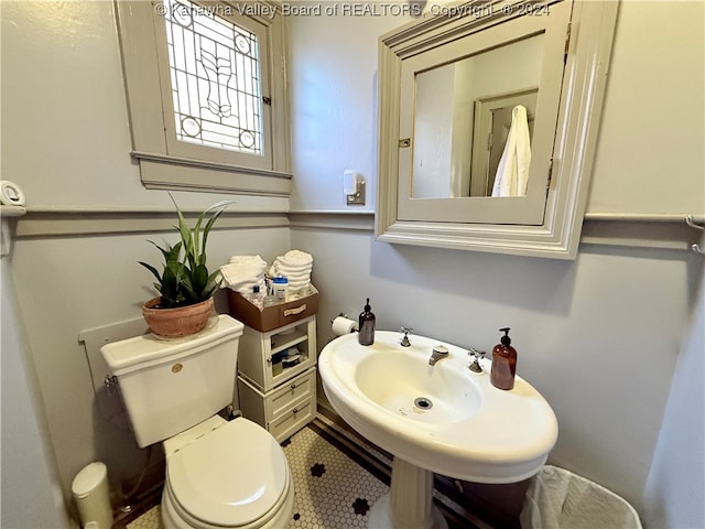 bathroom featuring toilet and sink