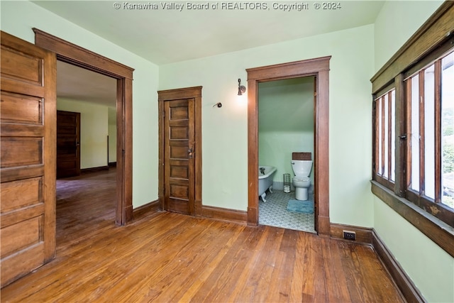 interior space with hardwood / wood-style flooring