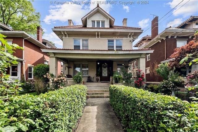 view of front of home featuring covered porch